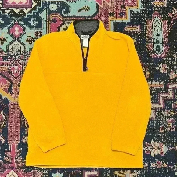 ALPINE TEK By Palmettos Large Yellow Polar Fleece Zip Pullover Sweater Hoodie - Picture 1 of 2